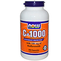 Витамин С Now Foods, C-1000, 250 капсул.