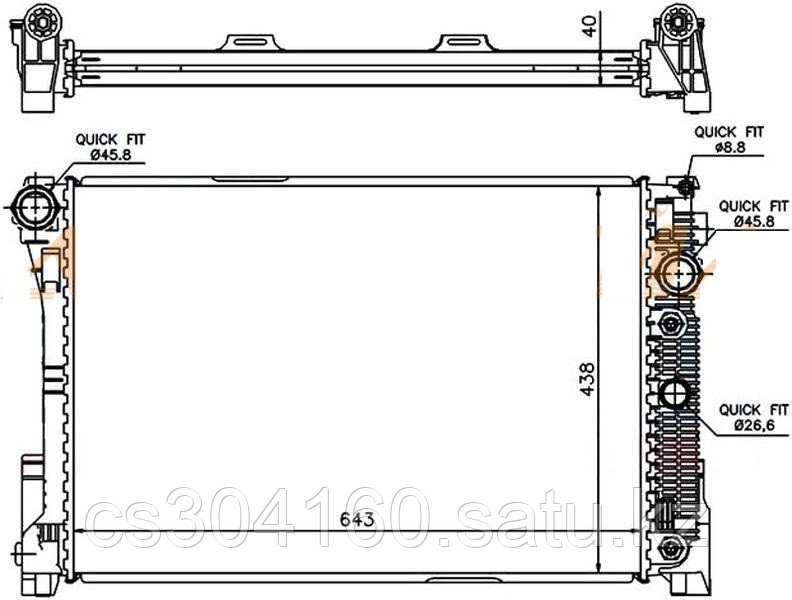 Радиатор MERCEDES C-CLASS W204 06-14(дизель)