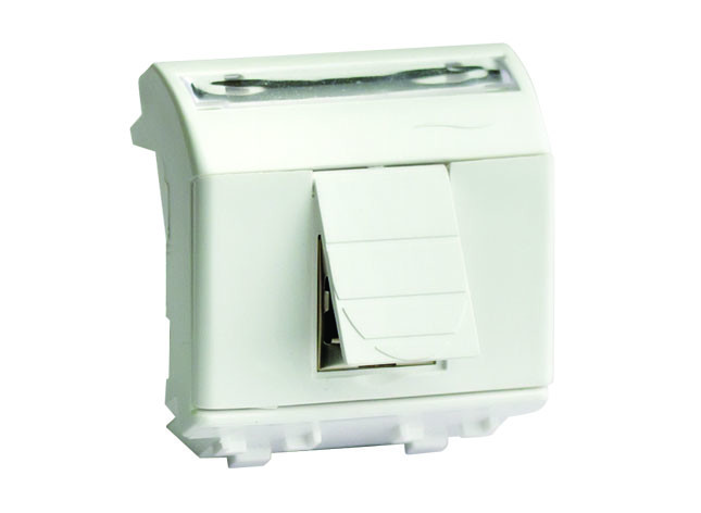 Ком.роз. RJ45 кат.6 (8P8C, Hyperline, Dual IDC: 110&Krone) Brava, белая, 2мод