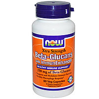 Бета-глюканы с иммуностимулятором усиленного действия, 250 мг, 60 вегетарианских капсул. Now Foods