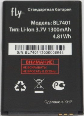 Заводской аккумулятор для Fly IQ238 (BL7401, 1300 mah)
