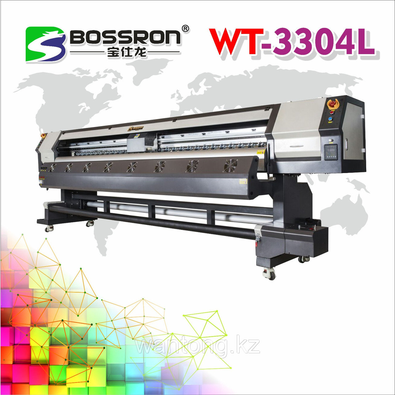 Широкоформатный сольвентный принтер WT-3304L（KM-512i）, фото 1