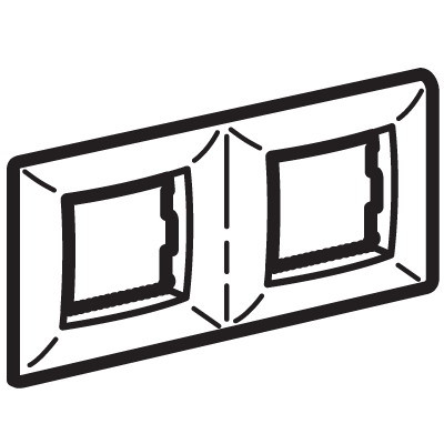 Рамка на 2+2 модуля (двухместная), песочная, RAL1002