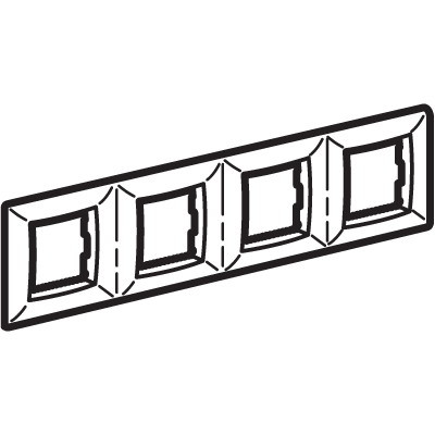 Рамка на 2+2+2+2 модуля (четырехместная), черная