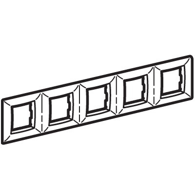 Рамка на 2+2+2+2+2 модуля (пятиместная), черный металлик, RAL7021