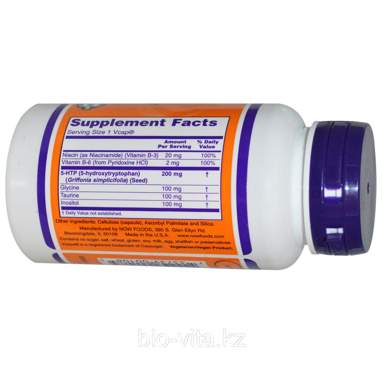 Гриффония. 5-гидрокситриптофан, 200 мг, 60 вегетарианских капсул. Now Foods - фото 2 - id-p34350593