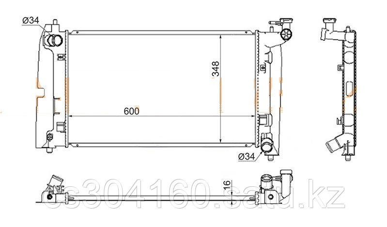 Радиатор TOYOTA RUNX/ALLEX #ZE12# 01-06