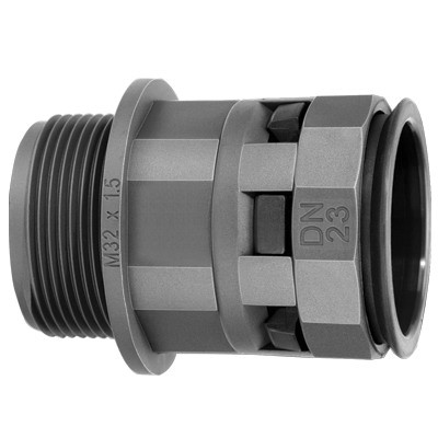 Муфта труба-коробка DN 29 мм, М40х1,5, полиамид, цвет черный - фото 1 - id-p34359900