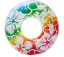 Надувной детский круг для плавания с ручками INTEX разноцветный (97 cm)