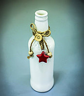 Бутылка декоративная (керамика, белая),5х19см