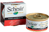 Schesir 85г с тунцом и креветками консервы для кошек