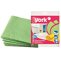 Салфетки для уборки York, набор 5 штук, вискоза, 35 см х 35 см.
