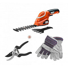 Садовые ножницы, кусторез, перчатки, ручные ножницы BLACK & DECKER, GSL700KIT