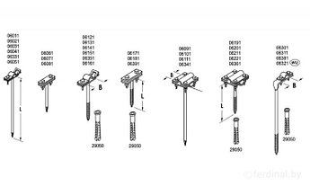 Универсальные держатели, L=18 cm, B до 30 mm, вкручивающийся, проволока Ø 5-12 mm, серия Gold