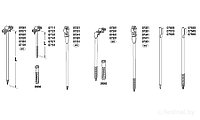 Держатель проволоки L=8 cm, вкручиваемый, проволока Ø 5-10 mm, медь/латунь