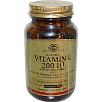Витамин Е. Vitamin E, смесь токофероллов , 200 МЕ, 100 капсул