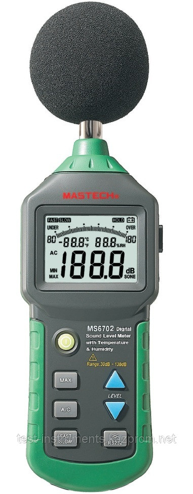 MASTECH MS6702 Цифровой шумомер с функцией гигрометра и термометра. Внесен в реестр СИ РК.
