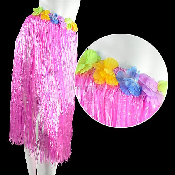 Юбка гавайская с цветами 79 см (розовая) - фото 1 - id-p34982808