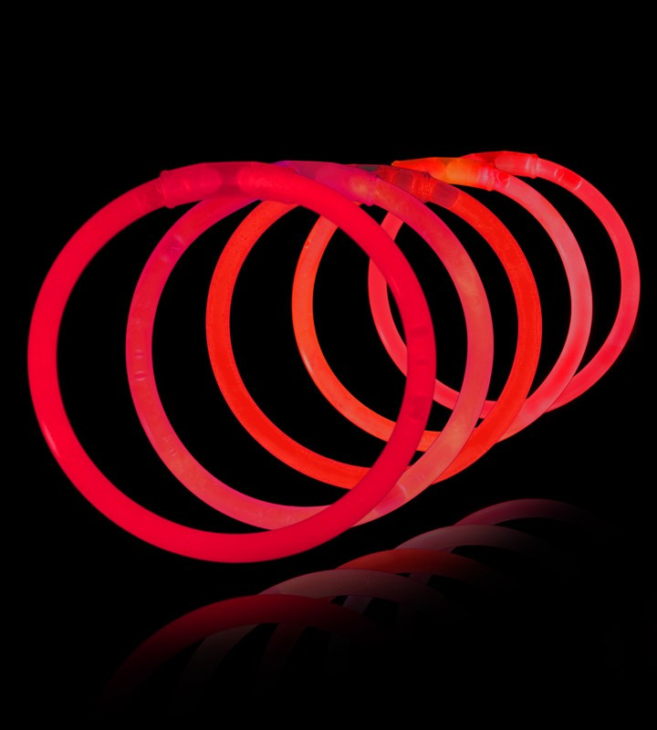 Светящиеся неоновые браслеты красные 8 шт