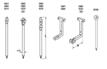 Якорь вбиваемый, Ø 18 mm, с блокадой, L=35 cm, серия Gold