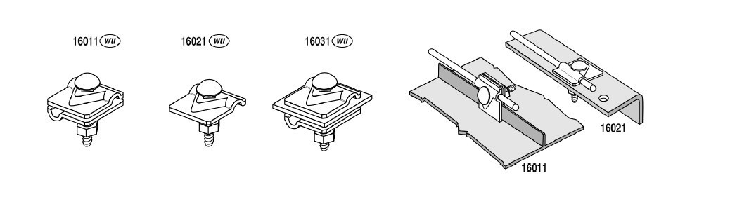 Держатель универсальный DIN, 1xM10x30, проволока Ø 5-10 mm, медь/латунь