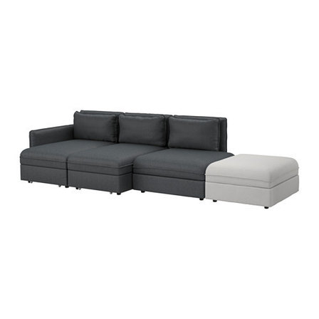 4-местный диван-кровать ВАЛЛЕНТУНА темно-серый ИКЕА, IKEA, фото 2