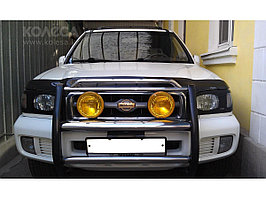 Защита фар Nissan Pathfinder (R50) 1999-2004 рестайлинг с чёрным рисунком