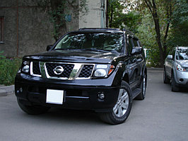 Защита фар Nissan Pathfinder (R51) 2005-2009 с чёрным рисунком