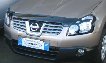 Защита фар Nissan Qashqai 2007-2010 с чёрным рисунком