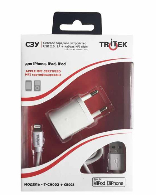 TRITEK T-CH002+CB003 зарядное устройство+кабель Apple