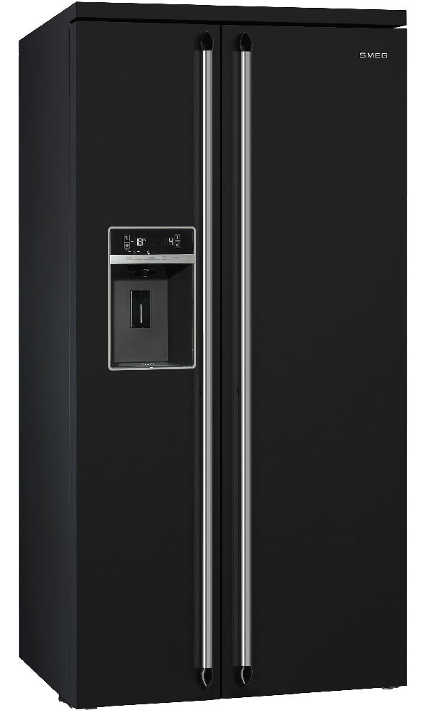 Холодильник отдельностоящий черный Side by Side Smeg SBS963N