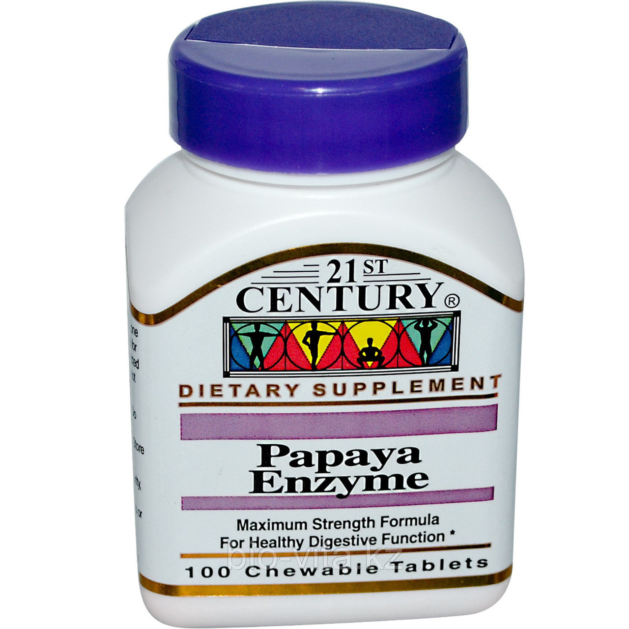 Ферменты папайи для детского пищеварения. (Papaya Enzyme), 100 жевательных таблеток.  21st Century