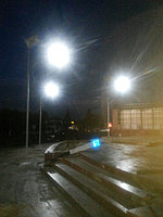 Наши светильники в Райымбекском районе, Ереуілтөбе. Освещения памятника