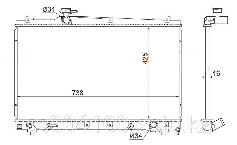Радиатор TOYOTA NOAH AZR6# 01-07