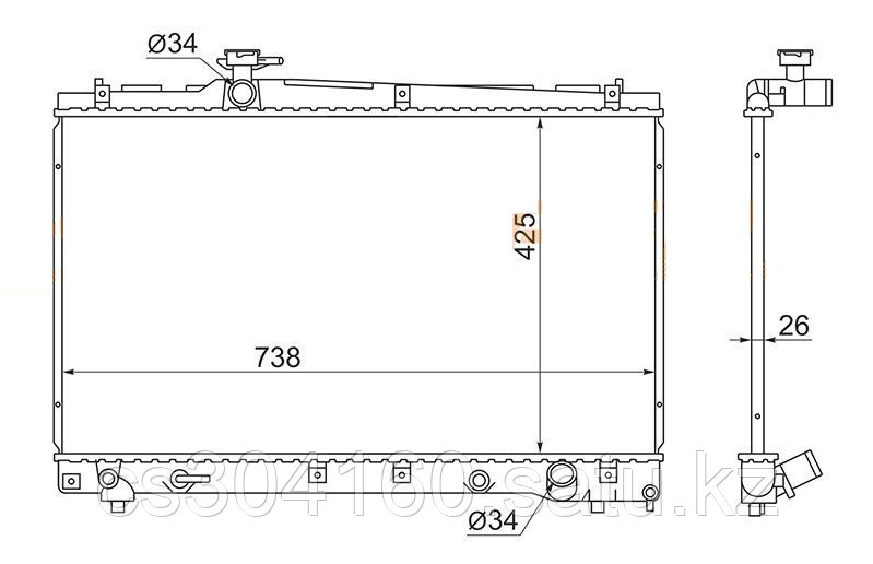 Радиатор TOYOTA NOAH AZR6# 01-07