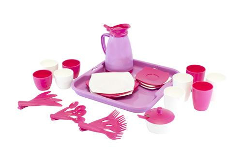 Набор детской посуды "Алиса" с подносом на 4 персоны Pretty Pink