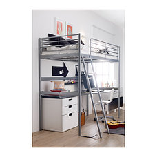Кровать-чердак каркас СВЭРТА серебристый ИКЕА, IKEA, фото 3