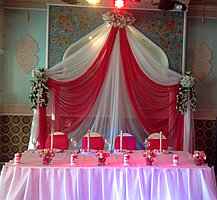 Оформление свадьбы в малиновом цвете, ресторан Баракат