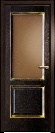 Межкомнатная дверь остекленная Вельми черный дуб патина, фото 2