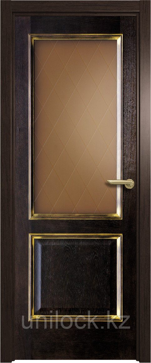 Межкомнатная дверь остекленная Вельми черный дуб патина - фото 1 - id-p35743223