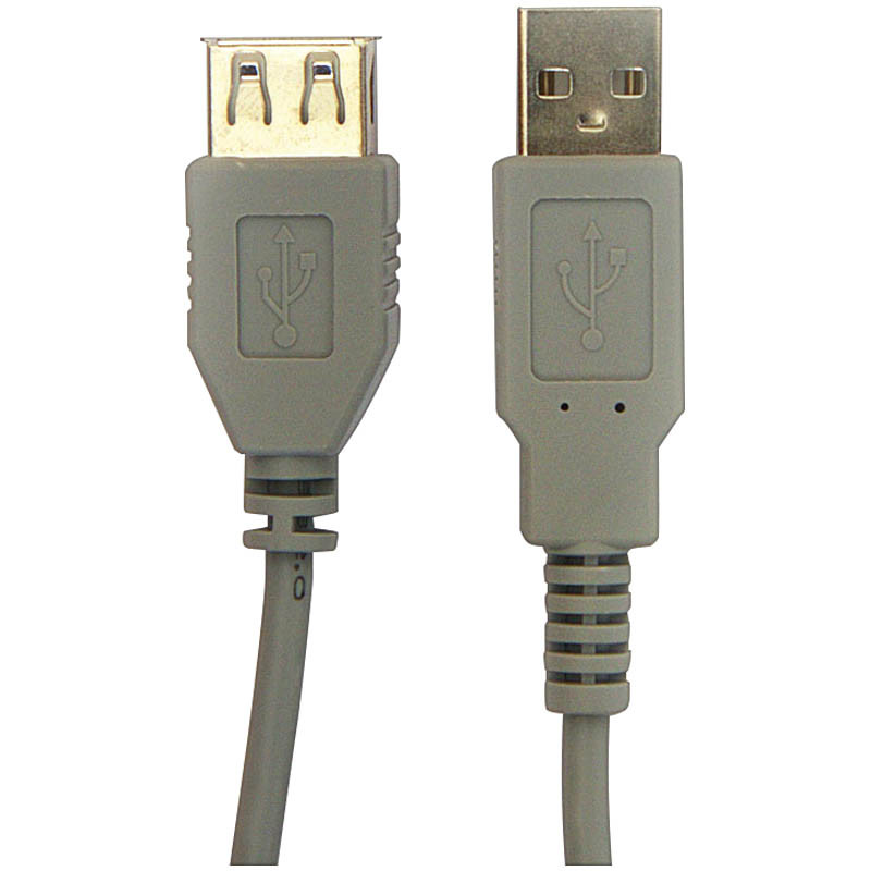 Кабель USB 2.0 A-A (m-f) удлинительный, 3.0м, серый/черный - фото 1 - id-p35743842