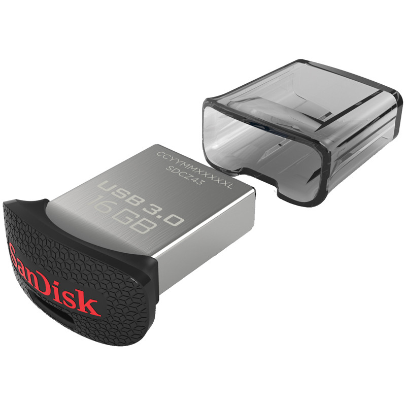 Память SanDisk USB Flash 16GB CZ43 Ultra Fit USB 3.0 хром - фото 1 - id-p35743854