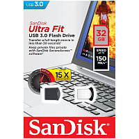 Память SanDisk USB Flash 32GB CZ43 Ultra Fit USB 3.0 хром