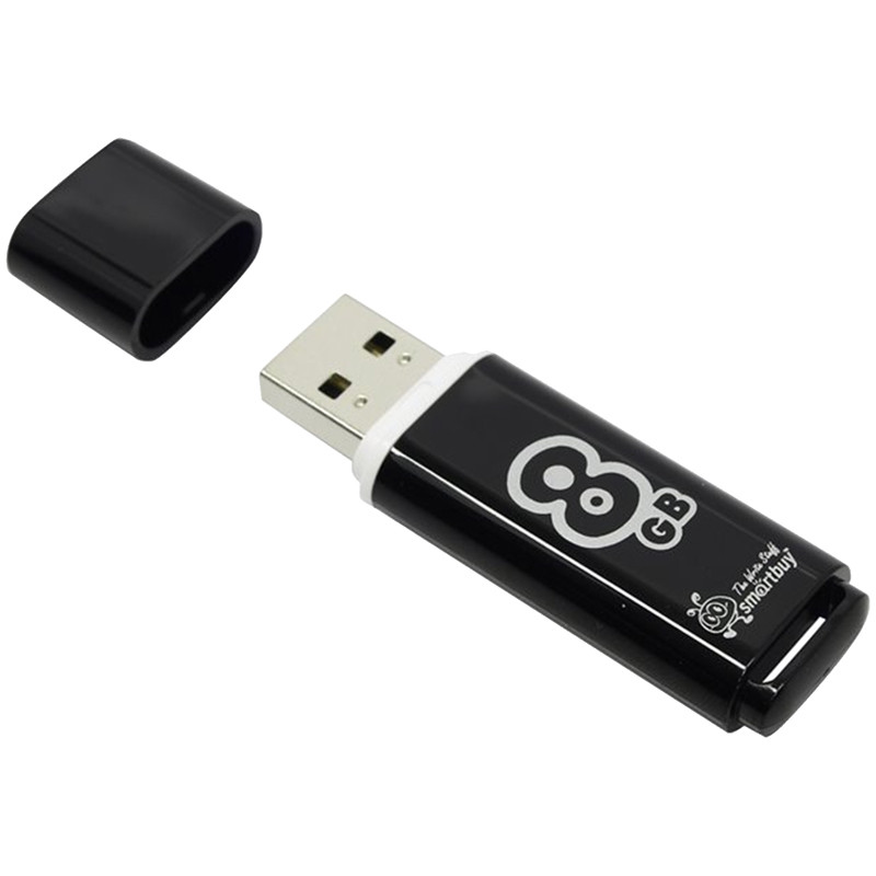 Память Smart Buy USB Flash 8GB Glossy черный - фото 1 - id-p35743915