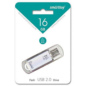 Память Smart Buy USB Flash  16GB V-Cut серебристый (металл.корпус)