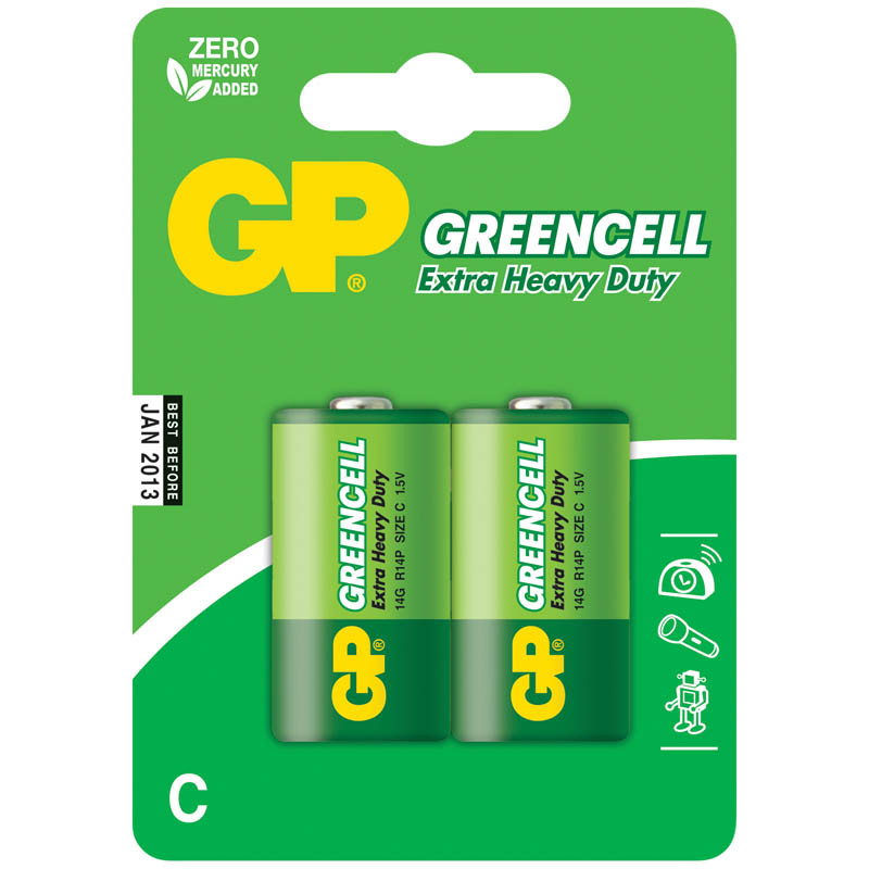 Батарейка R14 GP Greencell 14G BC2 - фото 1 - id-p35744076