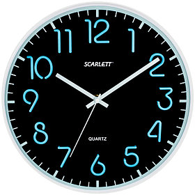 Часы настенные ход плавный, офисные SCARLETT SC-WC1007O