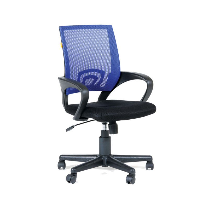 Кресло оператора "Chairman 696" PL, спинка ткань-сетка синяя/сиденье TW чёрная, механизм качания