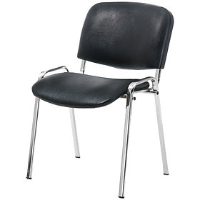 Стул Изо, каркас металл хром, обивка кожзам черный