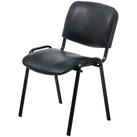 Стул Изо, каркас чёрный, обивка кожзам чёрный
